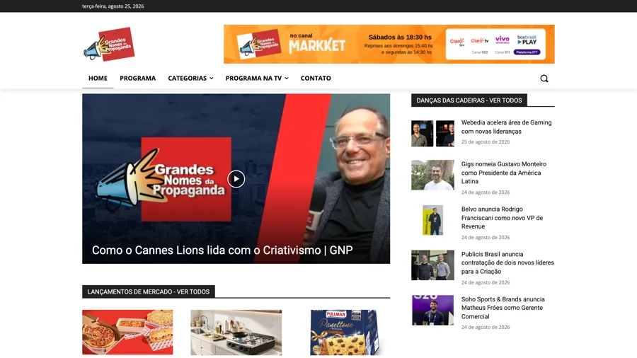 Portal Grandes Nomes da Propaganda no ar