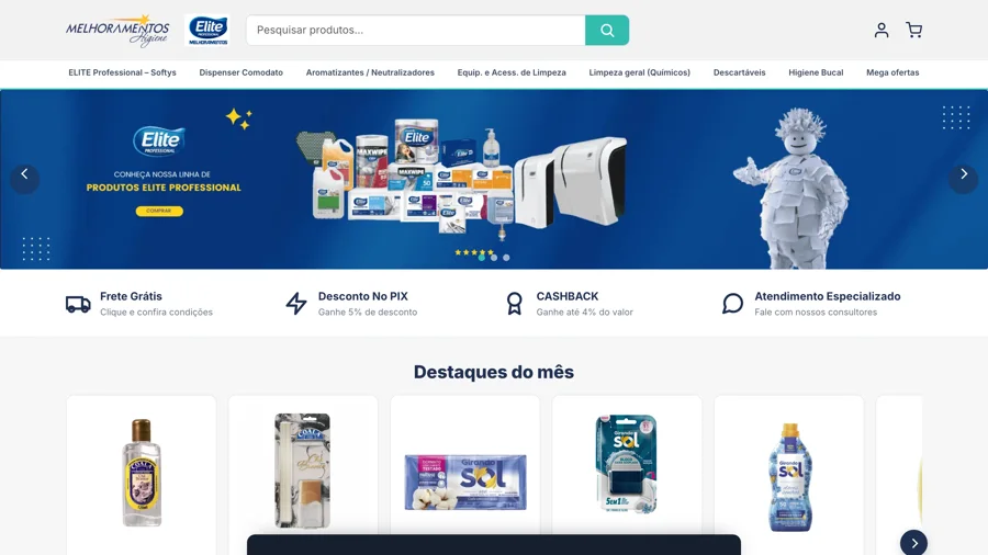 Loja da Melhoramentos Higiene, operada pelo ecommerce.CAMP